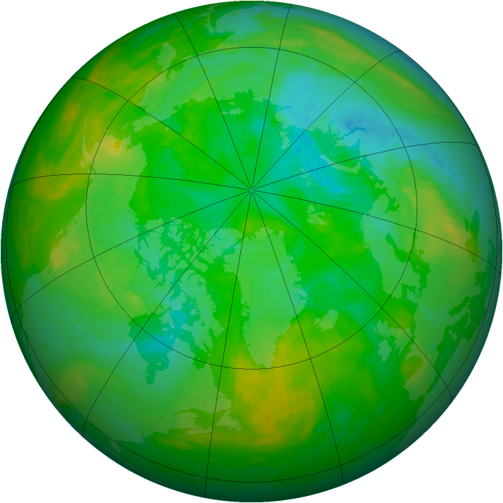 Arctic ozone map for 23 July 1989